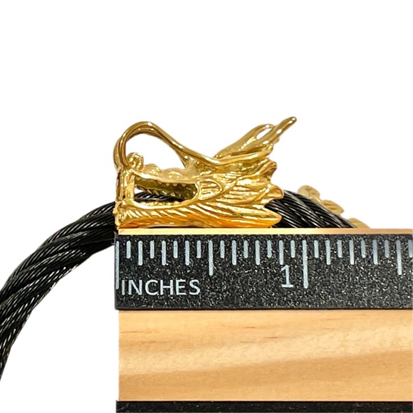 AMRITA SINGH Dragon Moon Bangle Bracelet Black/Gold for Good Luck Feng Shui - Picture 8 of 11